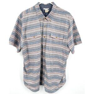 Carbon 2 Cobalt Shirt Men's XL Striped Short Sleeve Button Up Casual